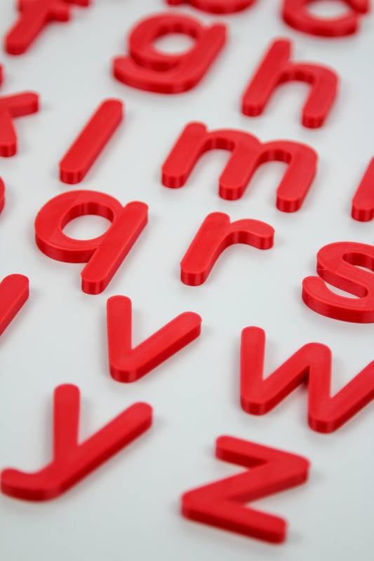 Alphabet minuscule pomme rouge